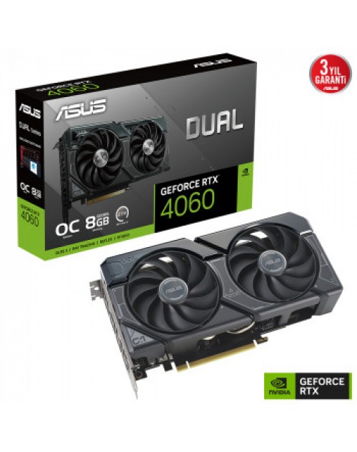 ASUS DUAL-RTX4060-O8G-EVO 8GB GDDR6 DLSS3 HDMI DP 128BİT