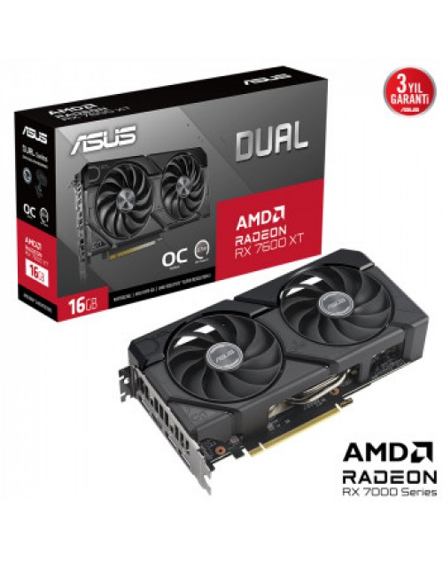 ASUS DUAL-RX7600XT-O16G 16GB GDDR6 HDMI DP 128BİT