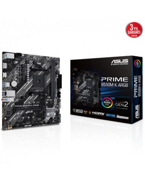 ASUS PRIME B550M-K ARGB DDR4 5100MHz mATX M.2 AMD HDMI DP AM4