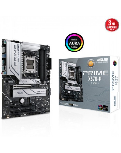 ASUS PRİME X670-P-CSM AMD X670 DDR5 6400MHZ HDMI DP M.2 ATX AM5
