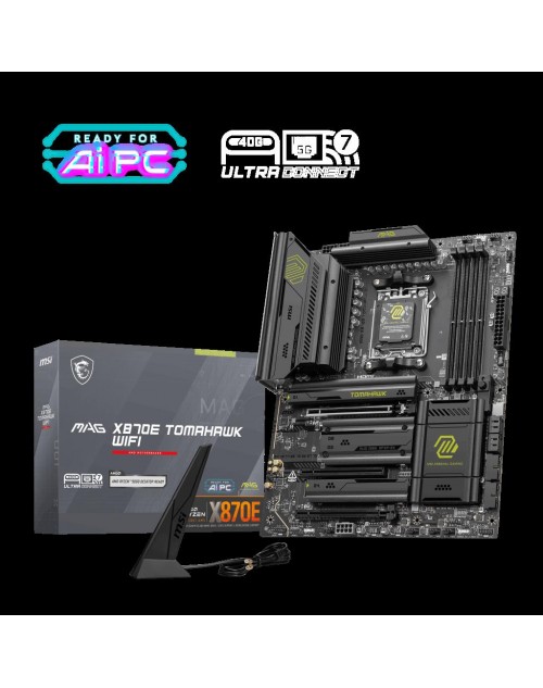 MSI MAG X870E TOMAHAWK WIFI AM5 DDR5 8400MHZ(OC) USB4 4x M.2 HDMI 2X DP 5G LAN WIFI 7 RGB ATX