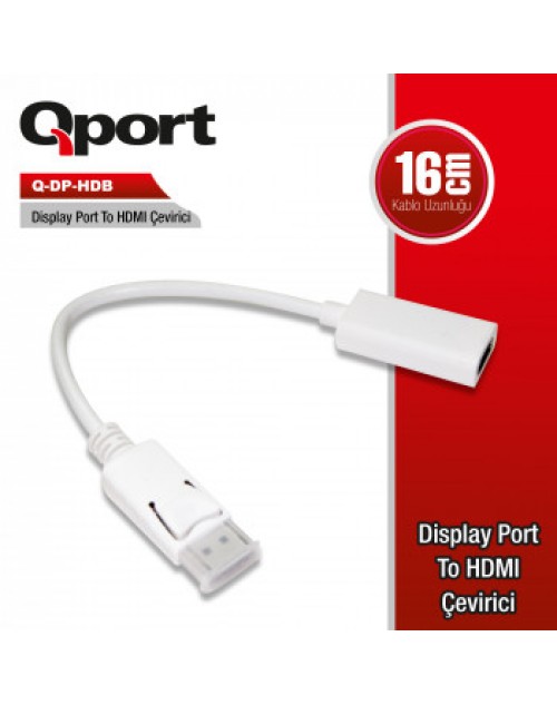 QPORT Q-DP-HDB DISPLAYPORT TO HDMI ÇEVİRİCİ