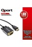 QPORT Q-HVG18 HDMI TO VGA ÇEVİRİCİ KABLO 1.8 MT