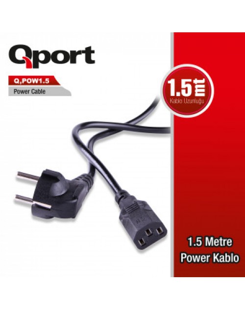 QPORT Q-POW1.5 1.5 METRE PC POWER KABLOSU