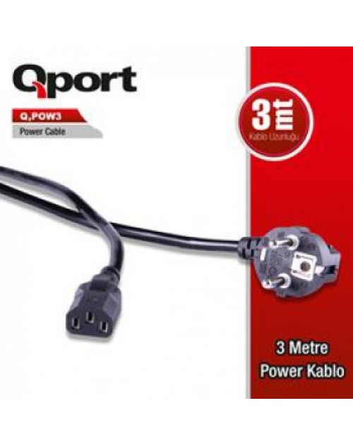 QPORT Q-POW3 3 METRE PC POWER KABLOSU