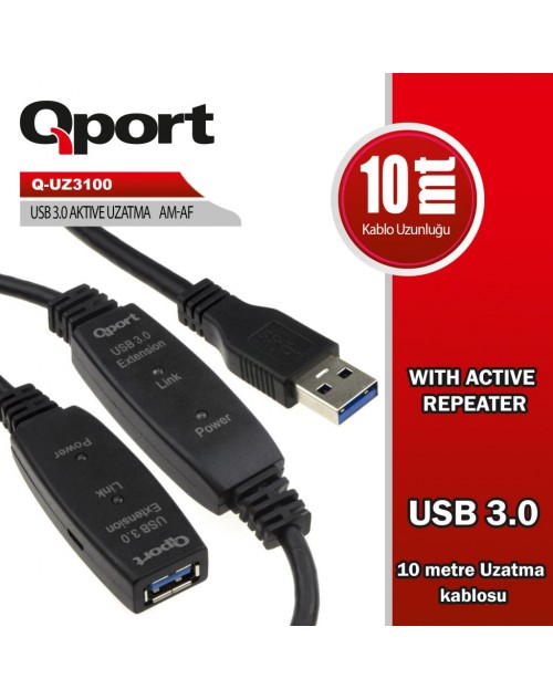 QPORT Q-UZ3100 USB3.0 10MT UZATMA KABLOSU YENİLEYICİ