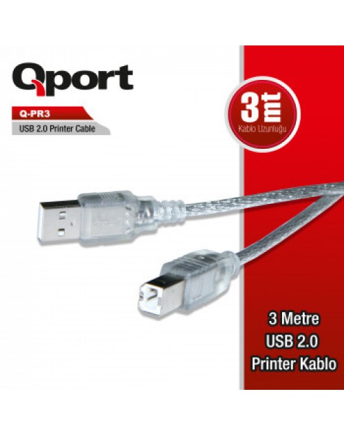 QPORTQ-PR3 USB 2.0 3 METRE PRİNTER KABLOSU