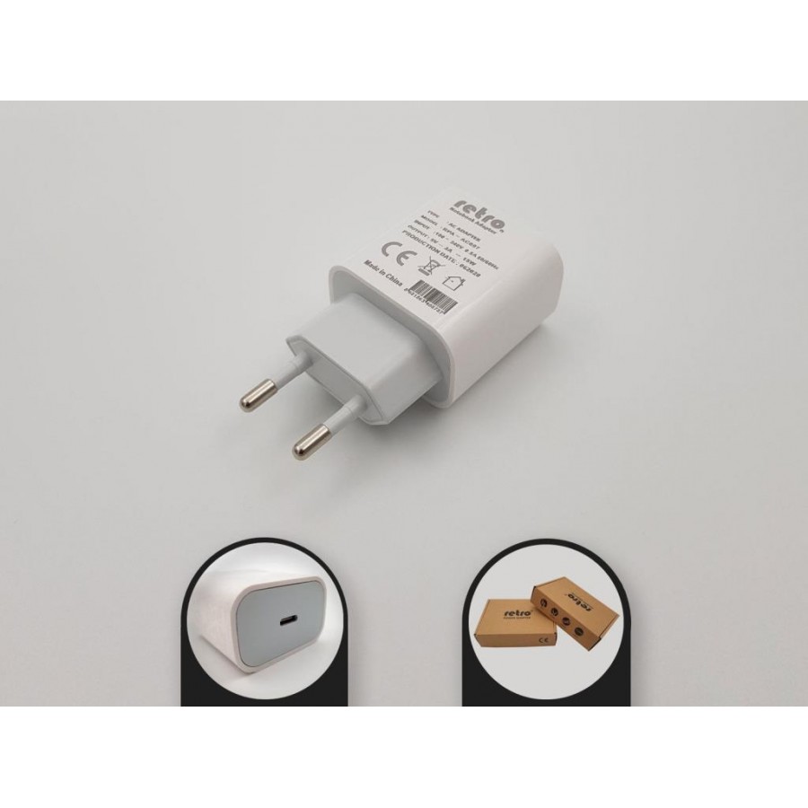 RETRO 5V 3A 15W USB-C (Type C) Hızlı Şarj Adaptörü