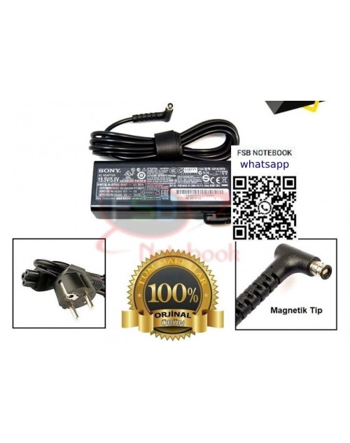  Sony Vaio SVF13 SVF13N Fit 13A Tap 11 19.5V 2.0A Notebook Adaptör Şarj Aleti VGP-AC19V74 (2.EL)